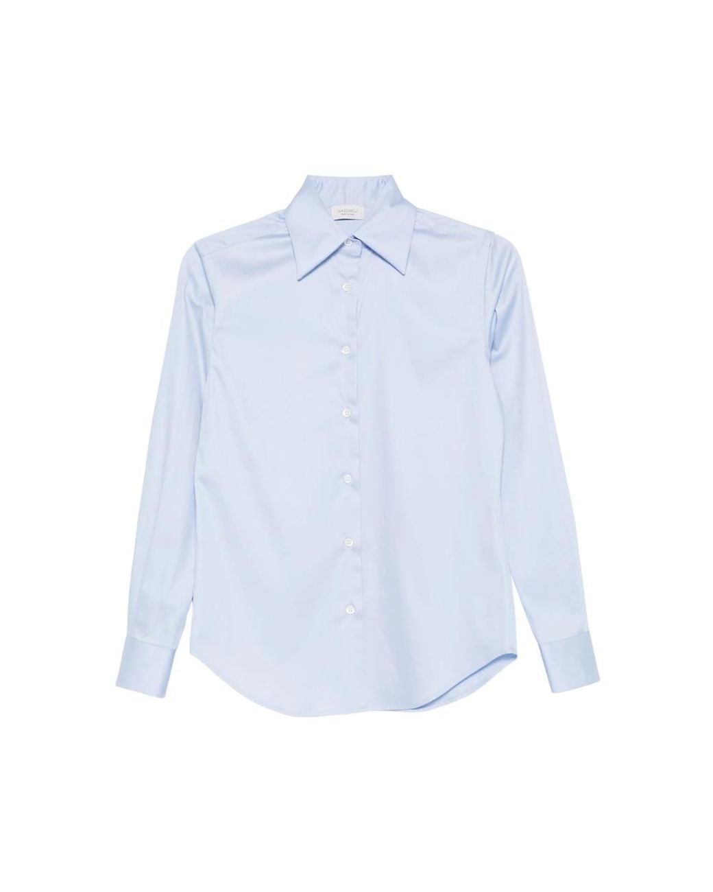 CAMICERIA MAZZARELLI Blue Long-Sleeve Button-Up Shirt