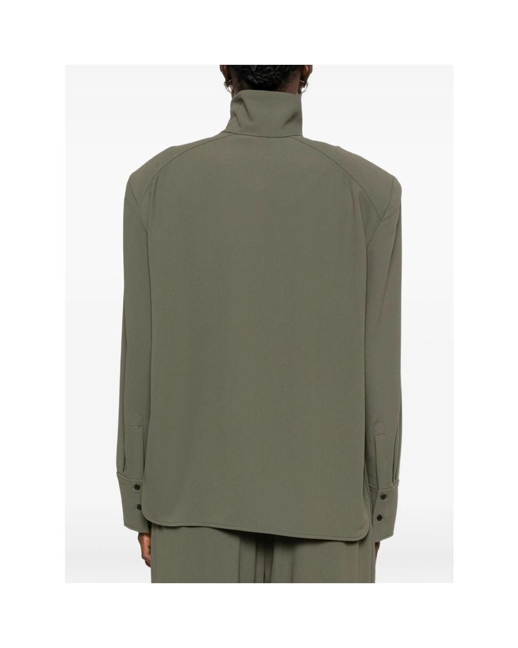 IRO Green Orbison High-Neck Long-Sleeve Top