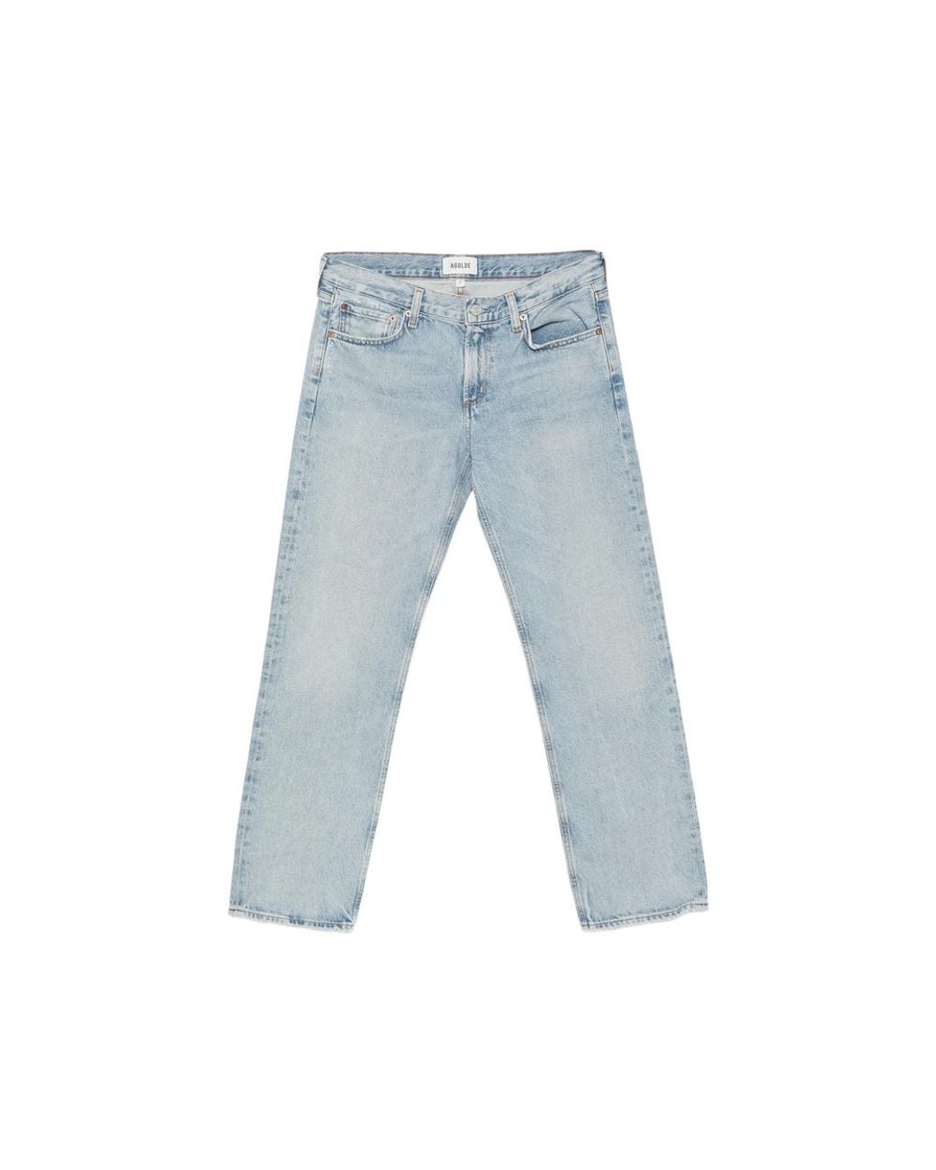 Agolde Blue Straight-Leg Jeans