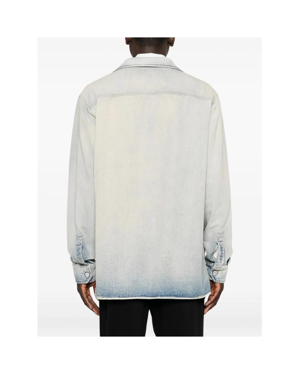 MM6 by Maison Margiela Gray Faded-Effect Denim Jacket