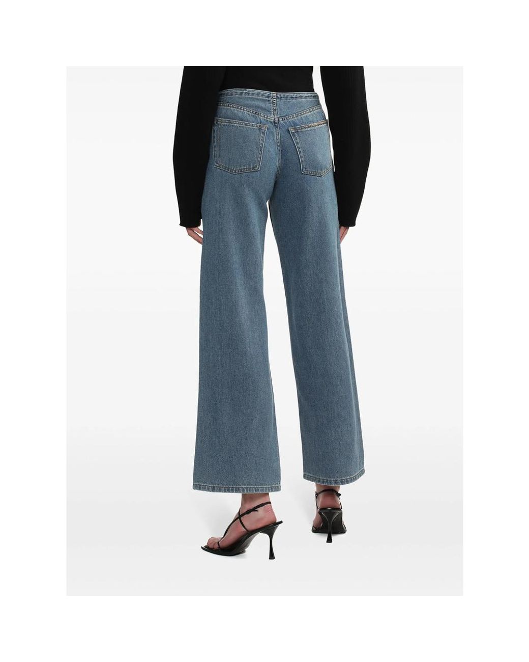 Still Here Blue High-Rise Wide-Leg Jeans