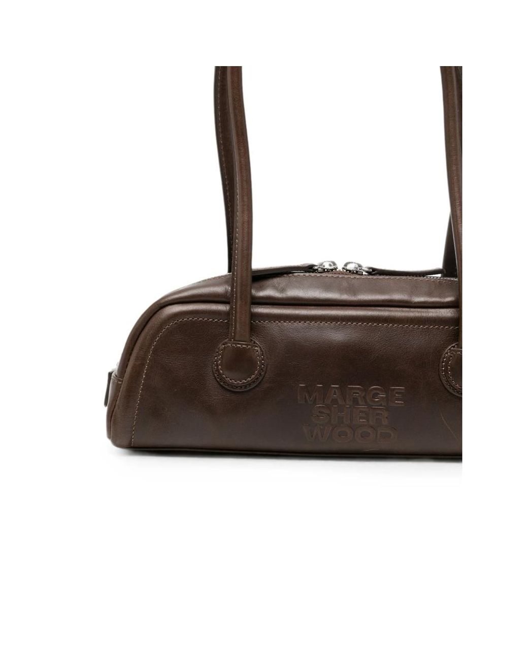 MARGE SHERWOOD Brown Soft Boston Ew Leather Tote Bag