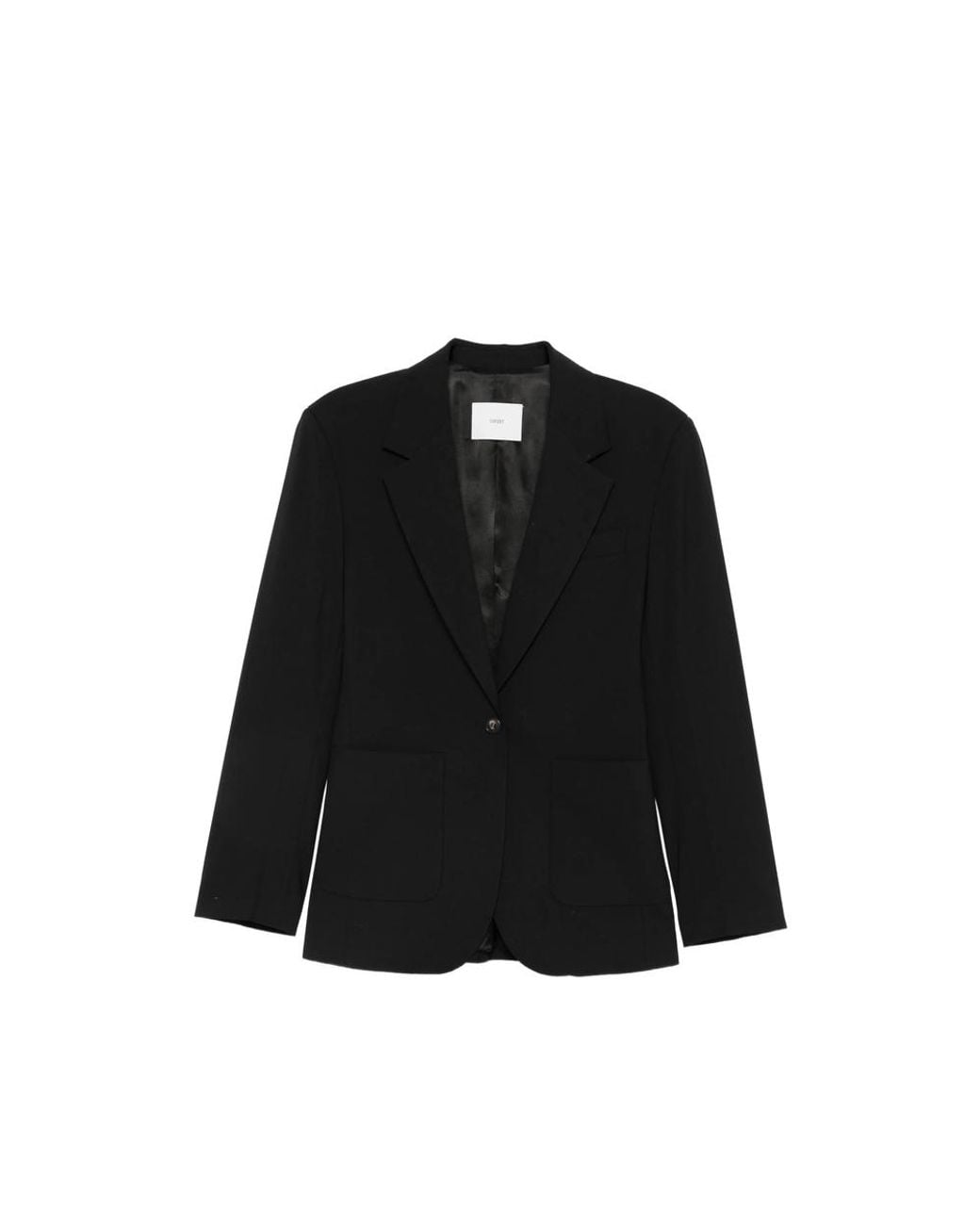 Covert Black Single-Breasted Patch-Pocket Blazer