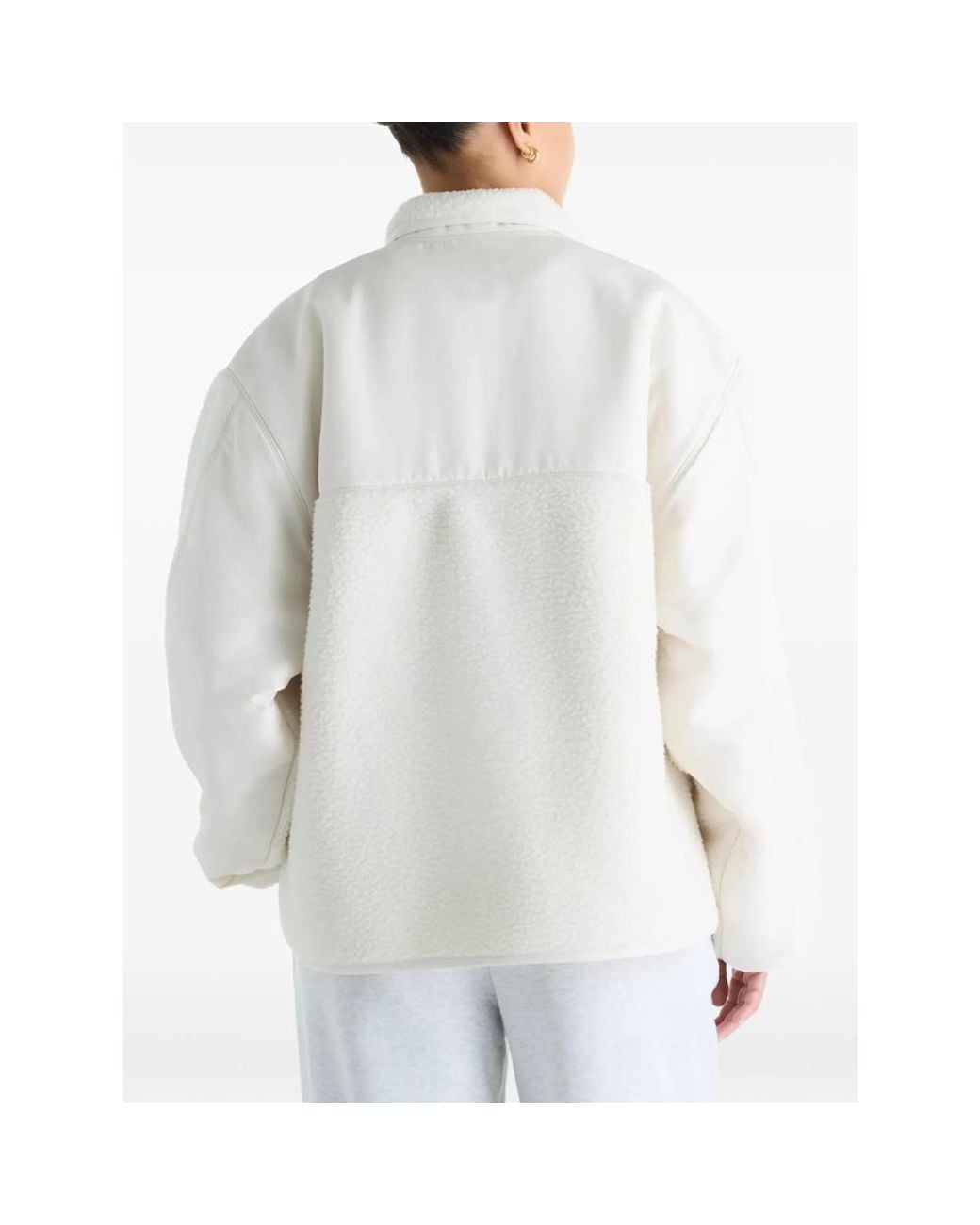 New Balance White High Pile Fleece Jacket