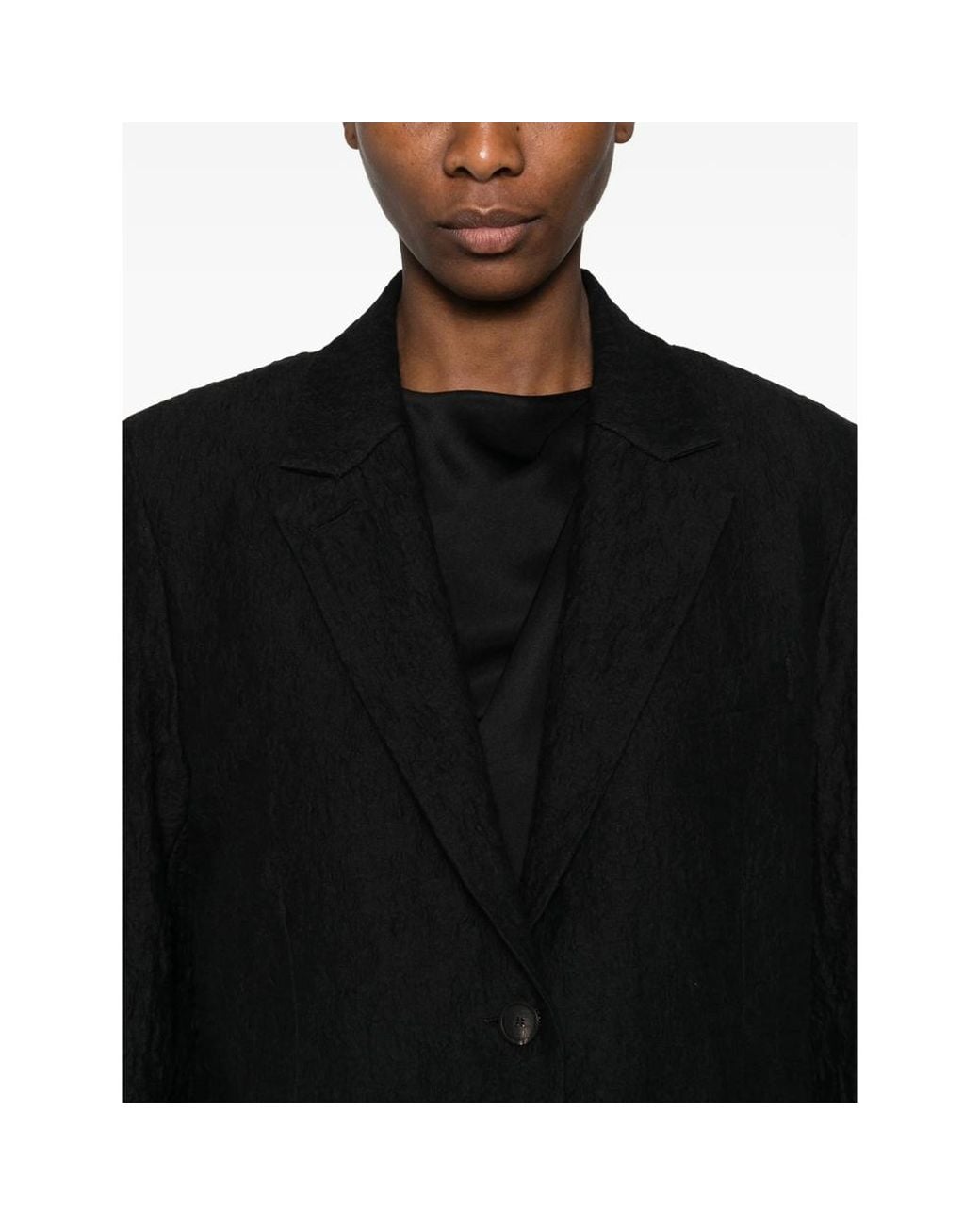 Harris Wharf London Black Textured Single-Breasted Jacket