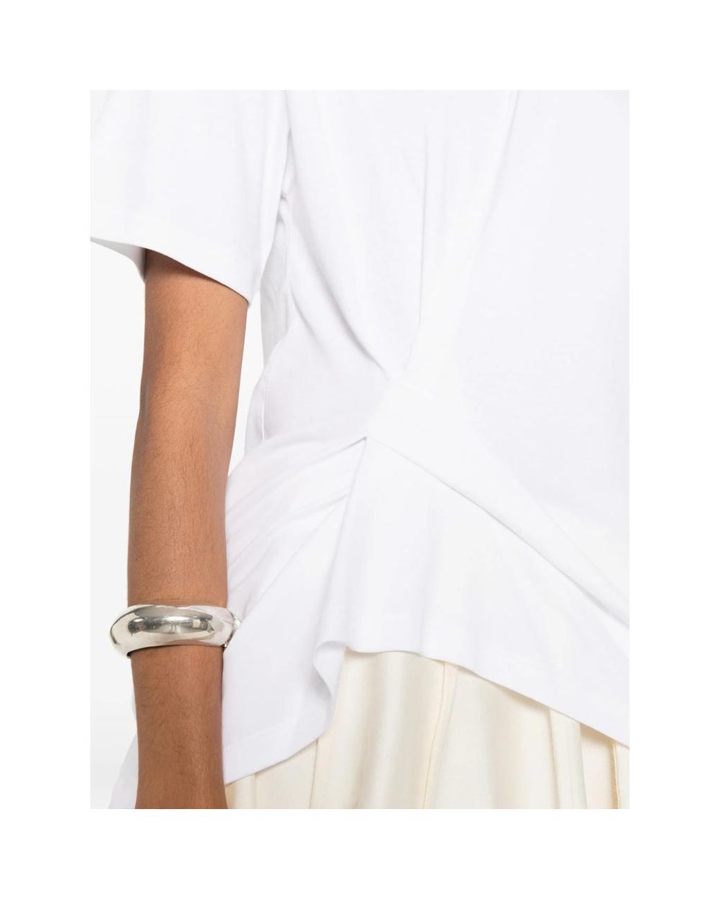 Calvin Klein White Twist-Detail T-Shirt