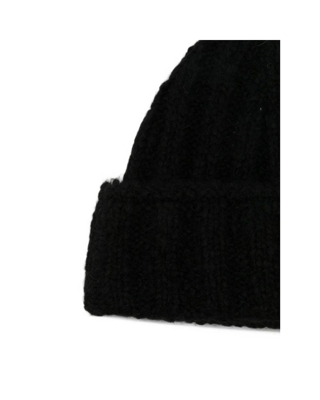 Roberto Collina Black Ribbed-Knit Beanie Hat for men