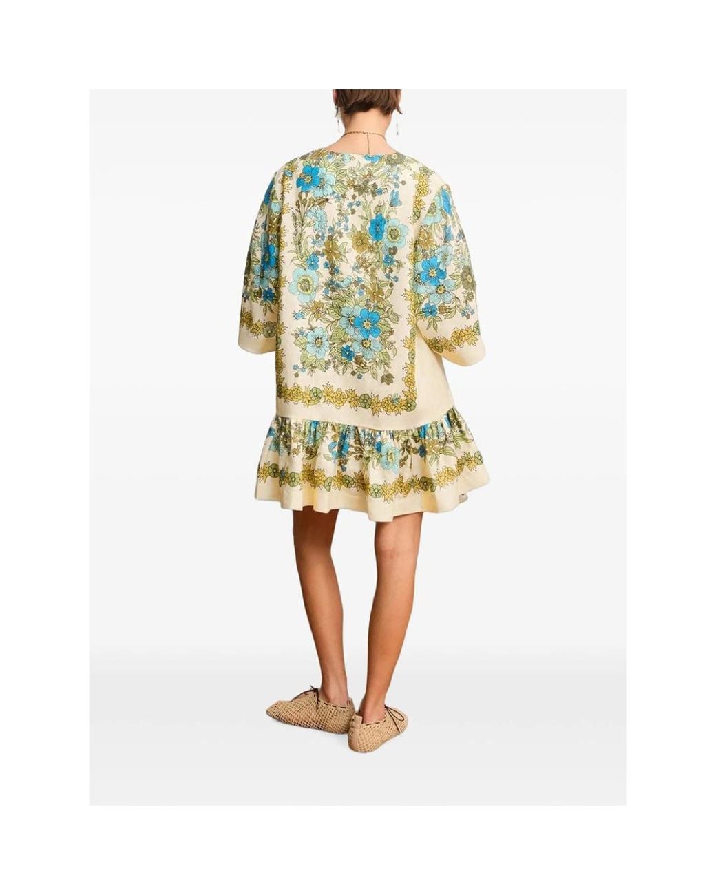 ALÉMAIS Green Sophia Linen Mini Dress