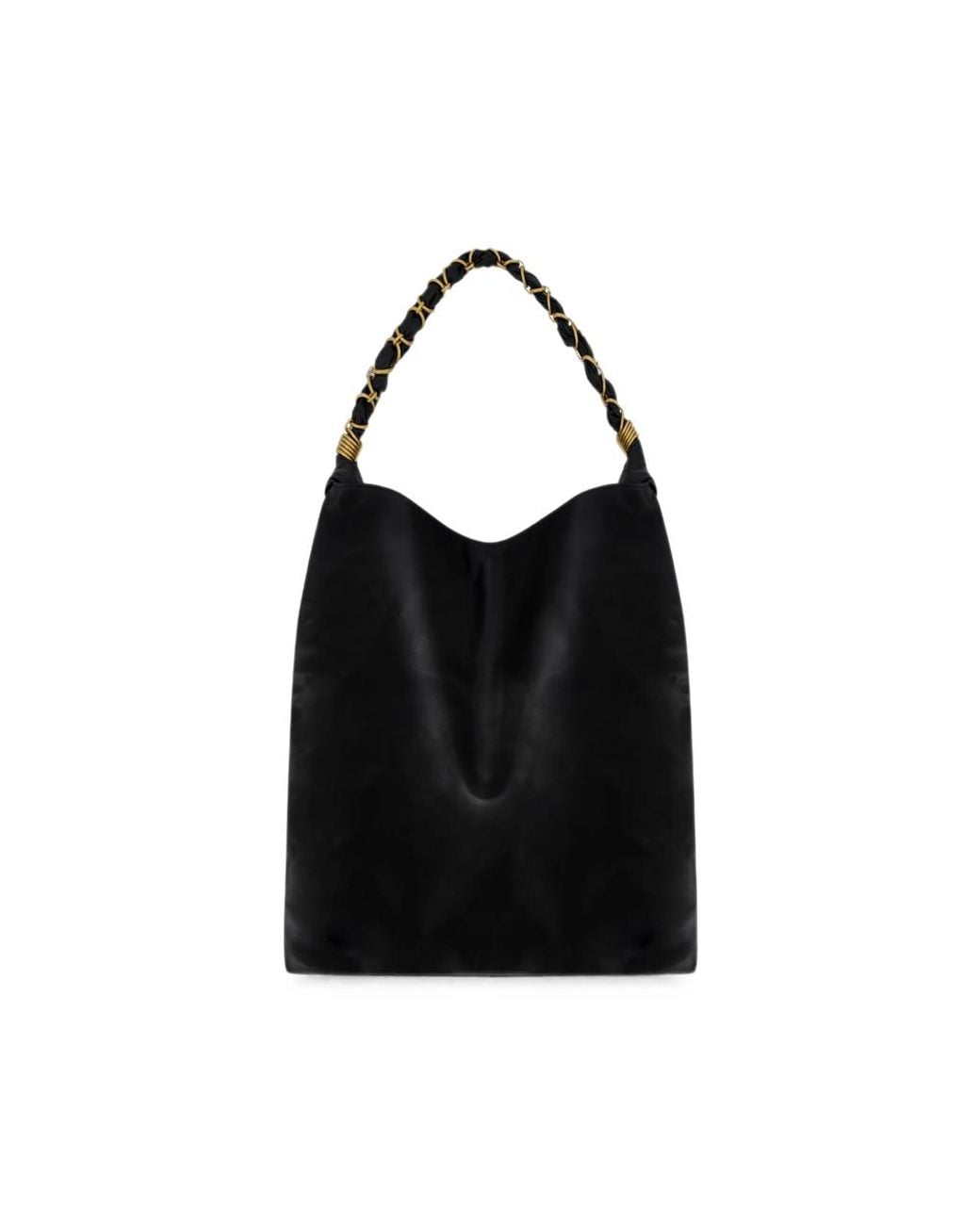 Saint Laurent Black Ysl-Plaque Chain-Link Tote Bag