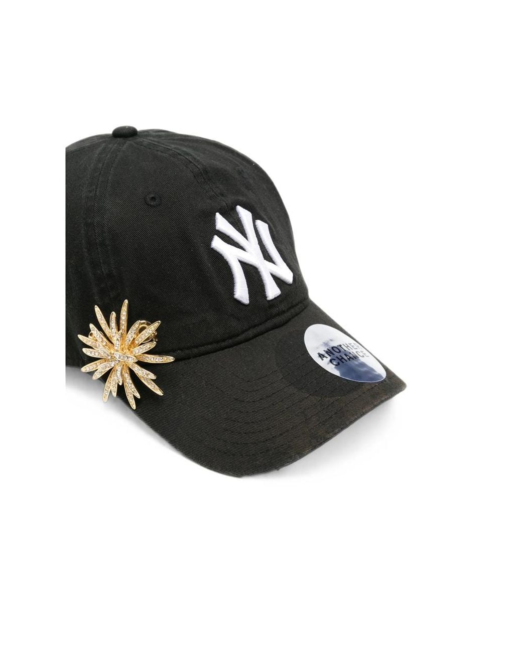 ANOTHER CHANCE Black Embellished Logo-Embroidered Baseball Cap for men