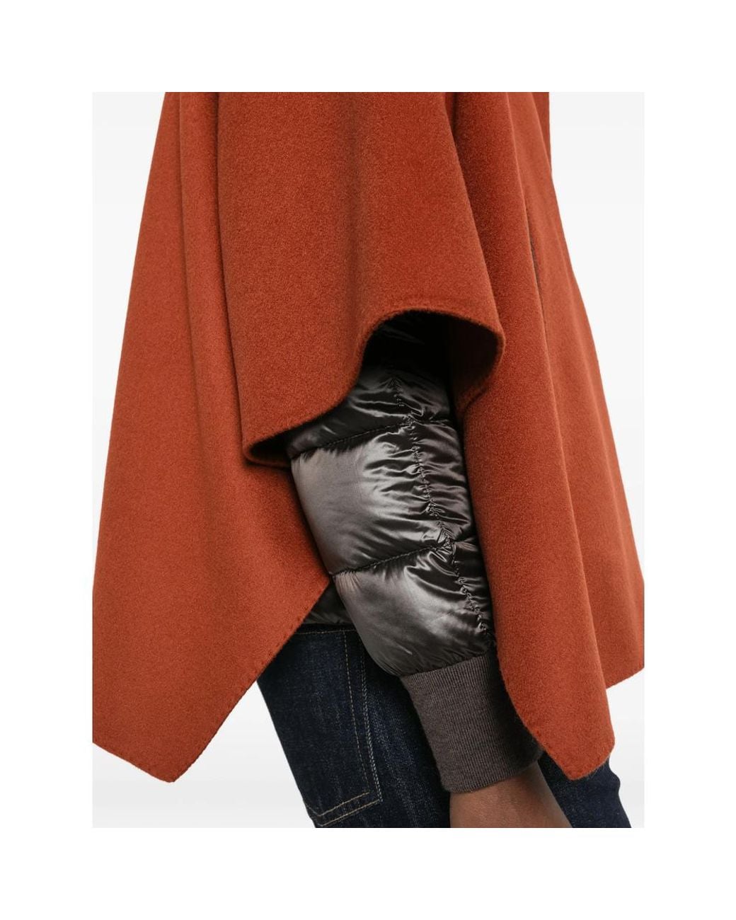 Moorer Brown High-Neck Cape Jacket
