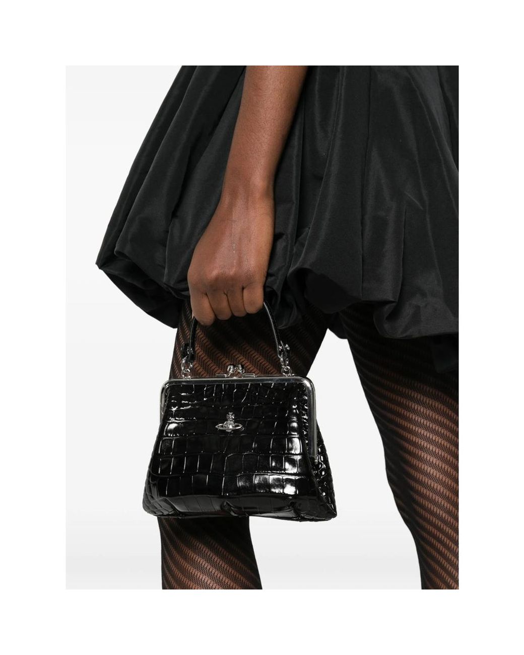 Vivienne Westwood Black Granny Frame Clutch Bag