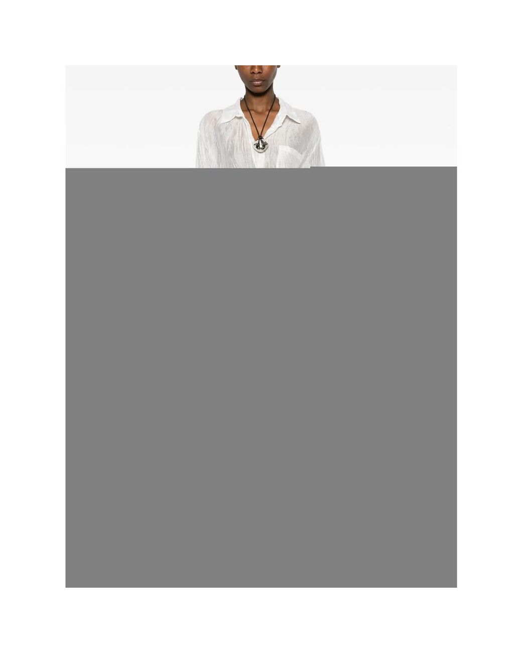 LA PISCINE Gray Wrinkled Trousers Set