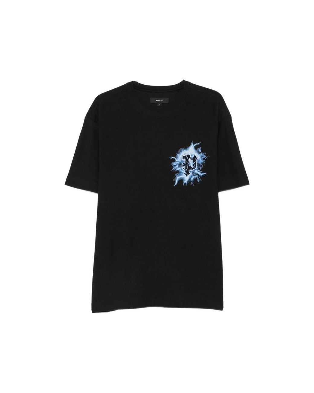 Purple Brand Black Graphic-Print T-Shirt for men