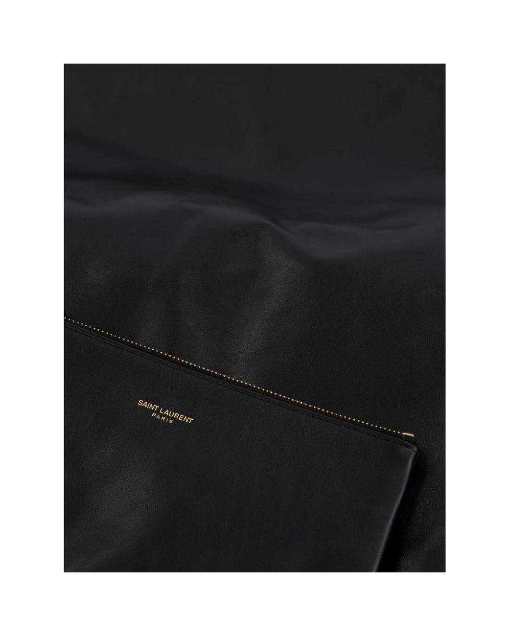 Saint Laurent Black Ysl-Plaque Chain-Link Tote Bag