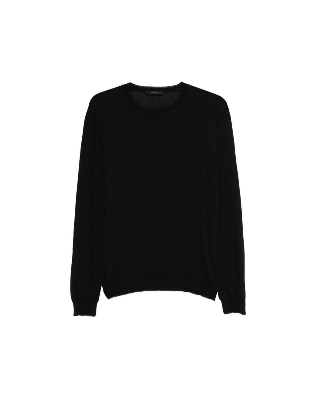 ZANONE-SLOWEAR Black Long-Sleeve Crew-Neck Knitwear for men