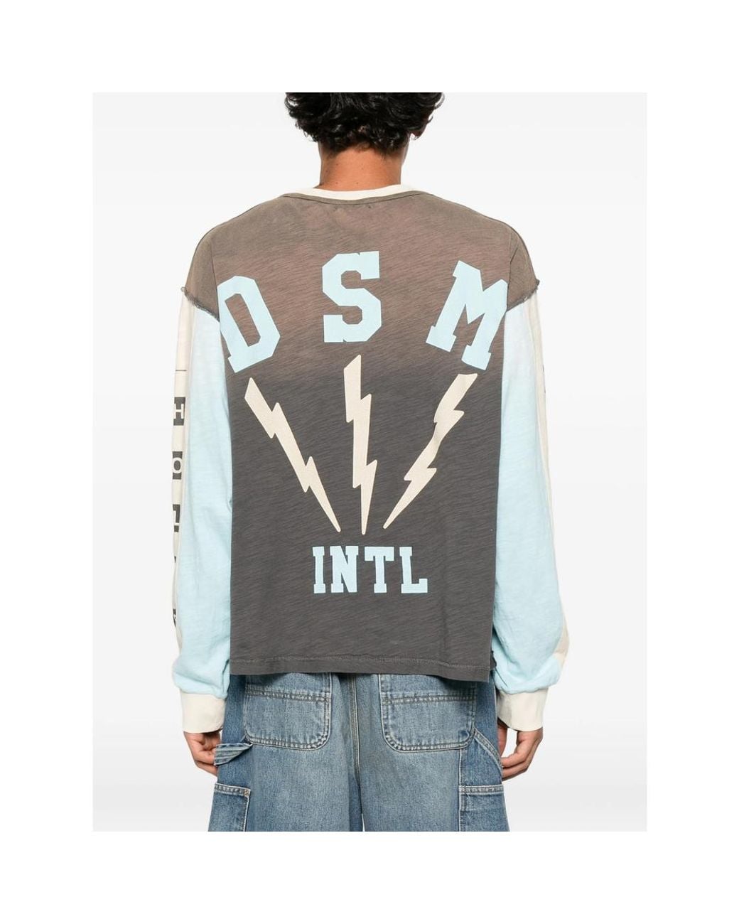 DIET STARTS MONDAY Gray Graphic-Print Panelled Long-Sleeved T-Shirt for men