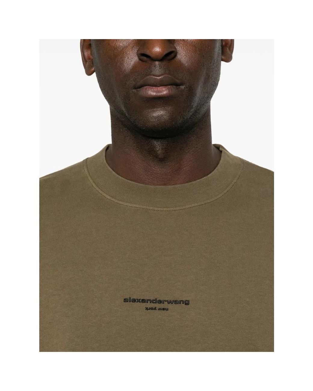 Alexander Wang Green Logo-Print Oversized T-Shirt for men