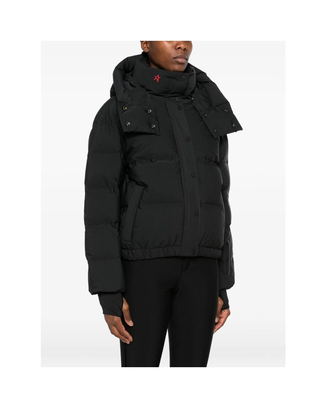 Perfect Moment Black Moment Logo-Print Hooded Ski Jacket