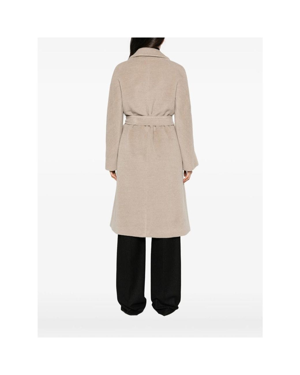 Max Mara Natural Belted Notch-Lapels Coat