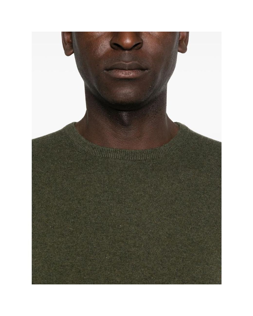 La Fileria Green Crew-Neck Cashmere Sweater for men