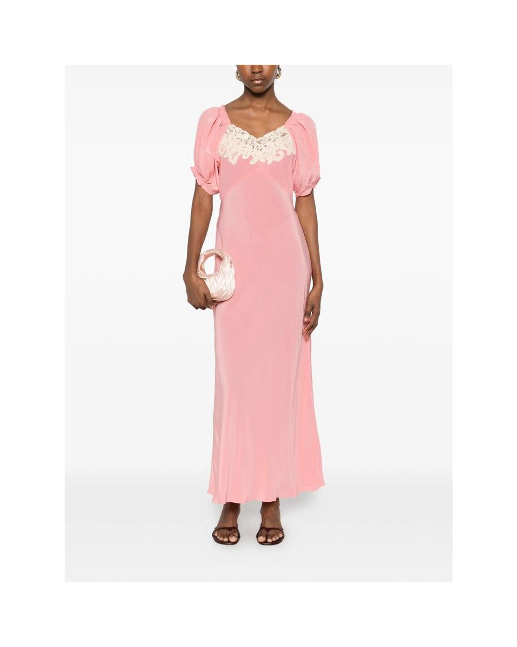 Rixo Pink Dress Ilaria Silk