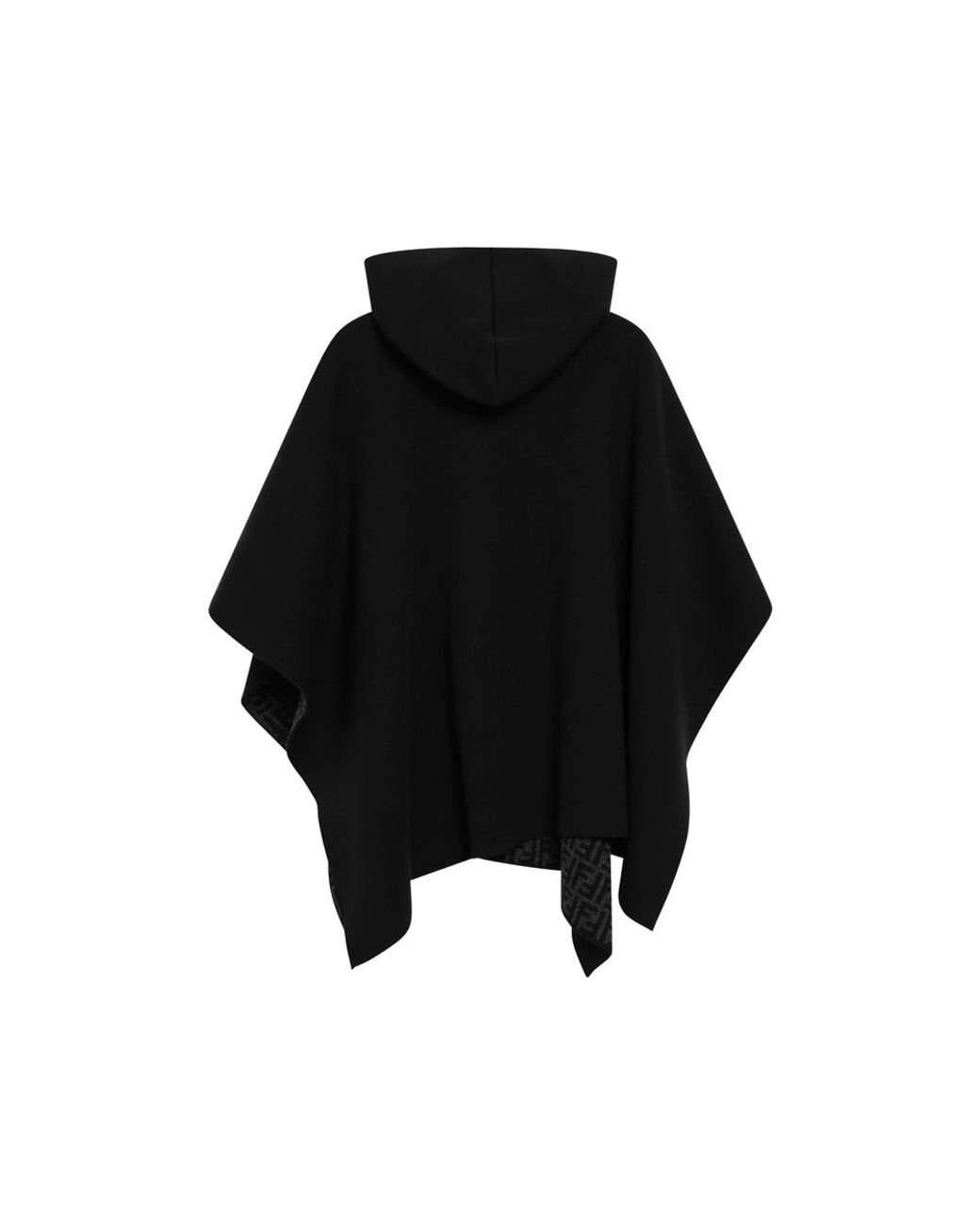 Fendi Black Ff Zucca Logo-Pattern Hooded Poncho