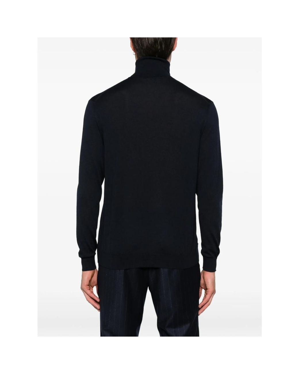 Malo Black Roll-Neck Sweater for men
