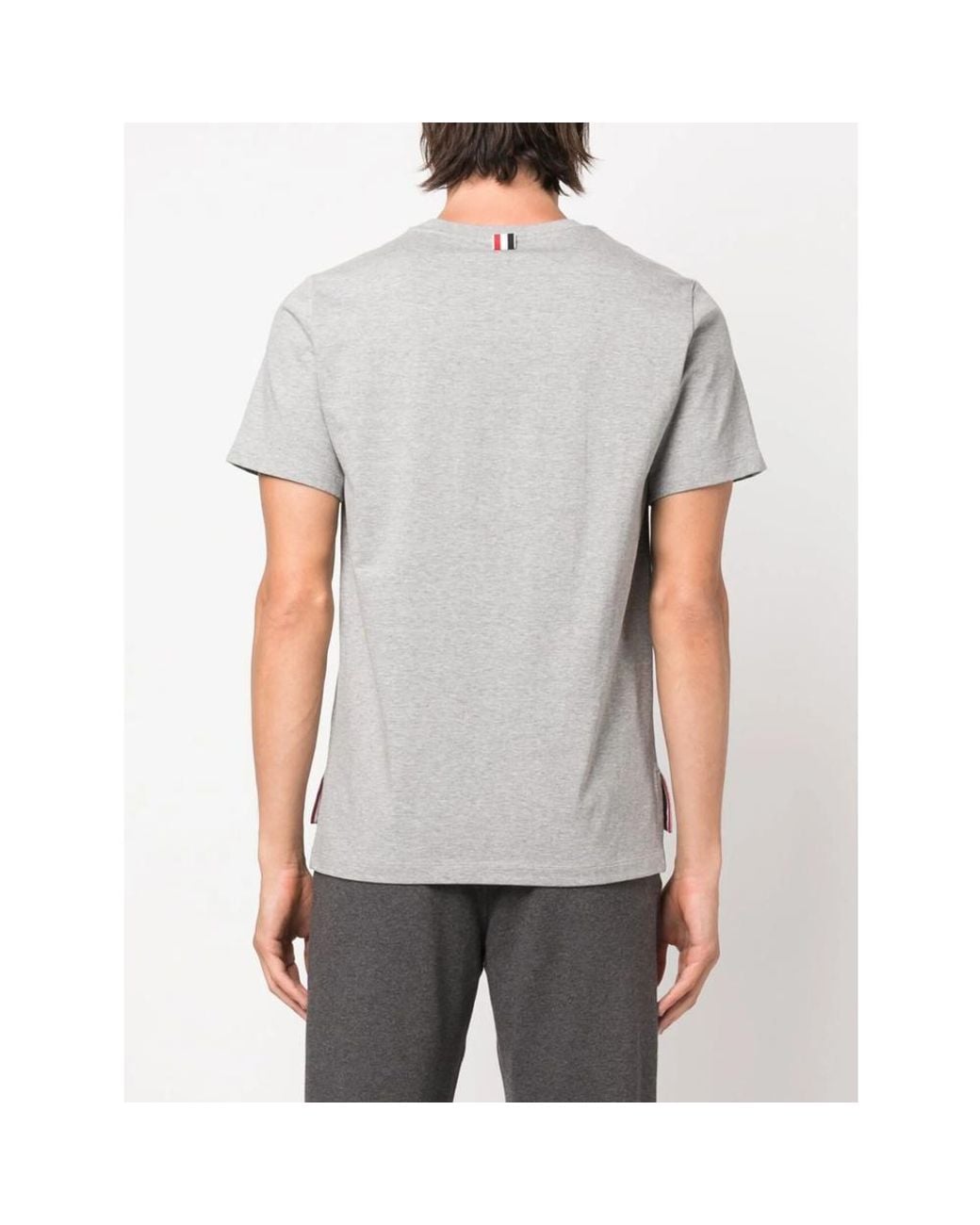 Thom Browne Gray Slit-Detailed T-Shirt for men
