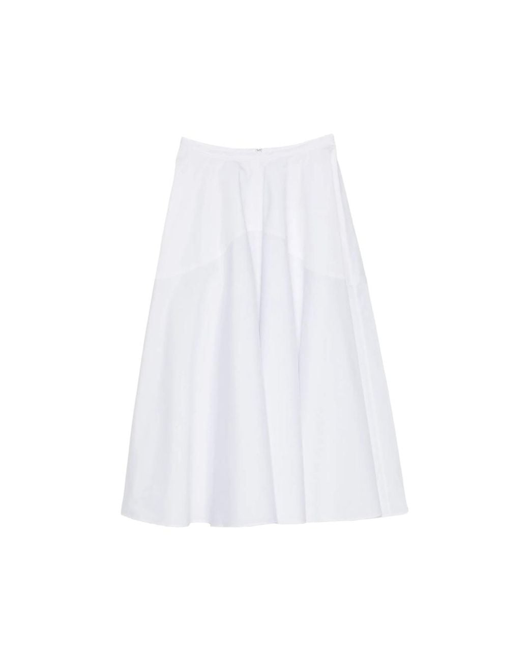 BITE STUDIOS White Zip-Fastening Midi Skirt