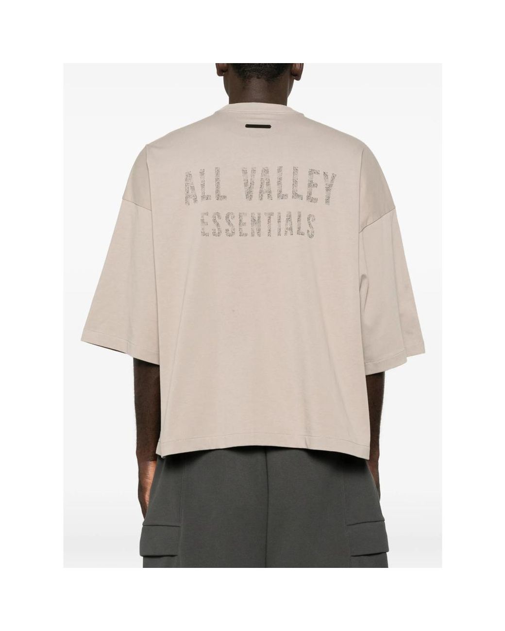 Fear Of God Natural Logo-Print Drop-Shoulder T-Shirt for men