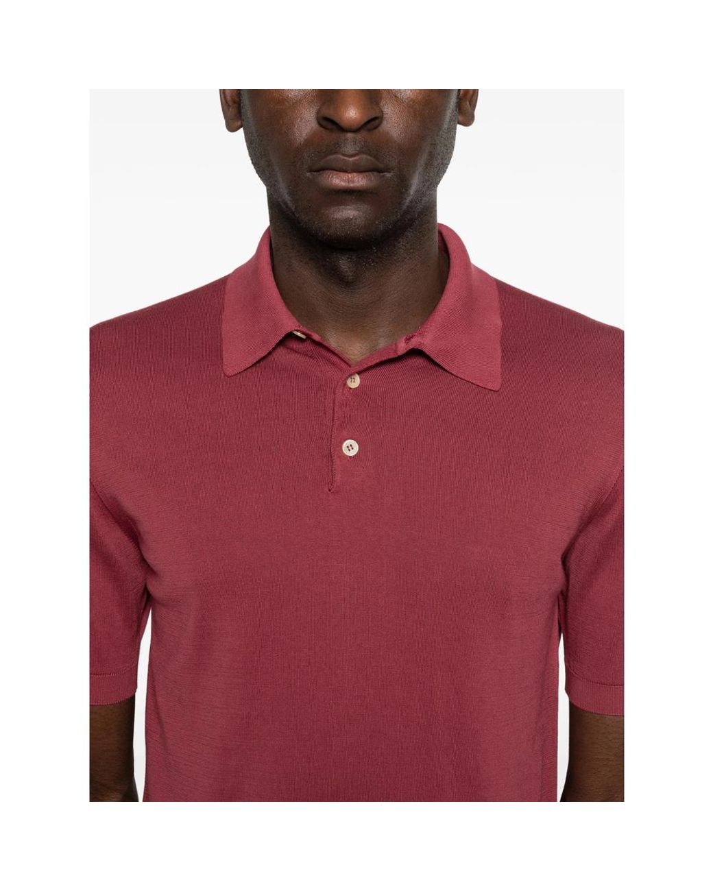 Fedeli Red Short-Sleeve Polo Shirt for men