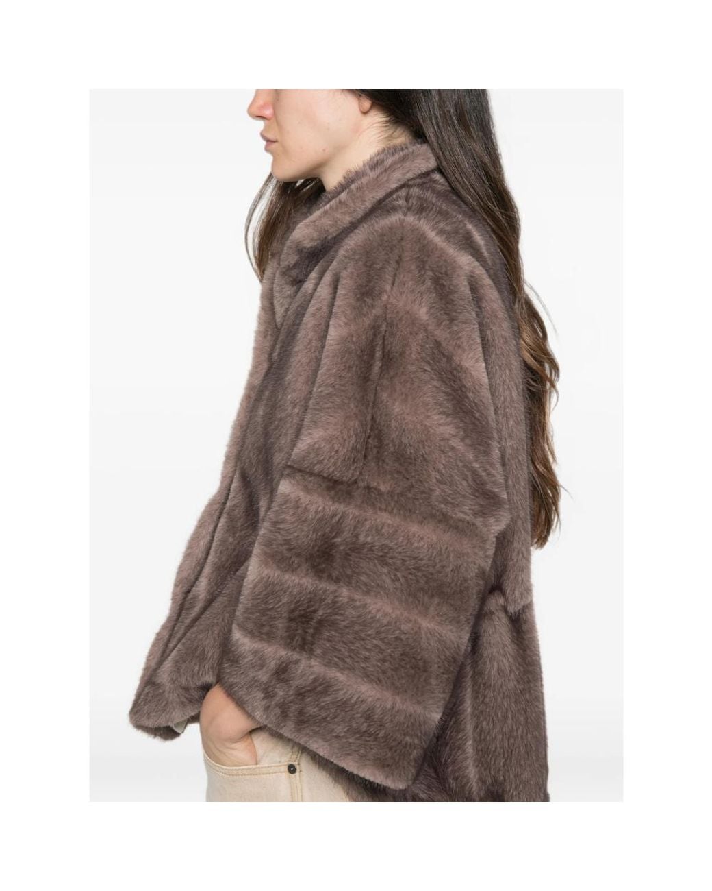 VALENTINI 1972 Brown High-Neck Drawstring-Waist Jacket