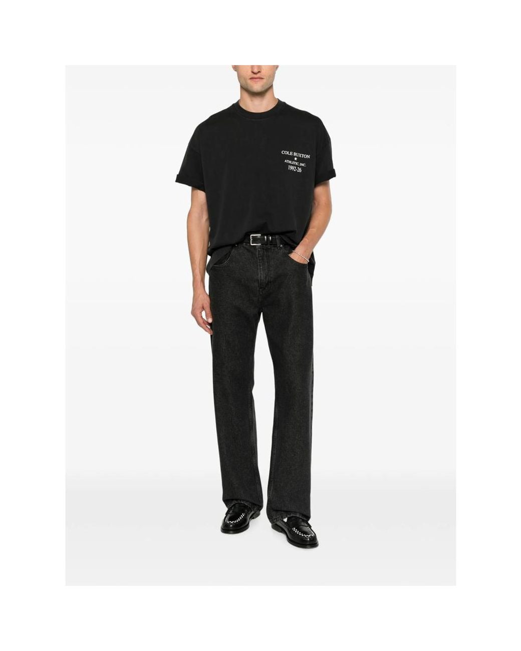 Cole Buxton Black Logo-Print T-Shirt for men