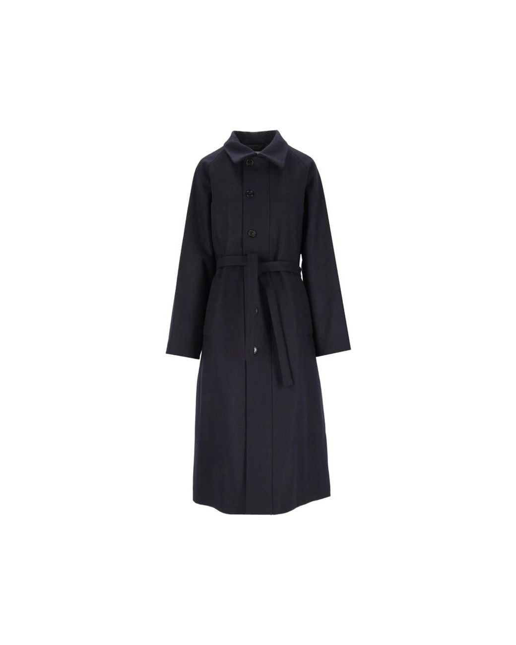 Barena Blue Belted Button-Up Coat