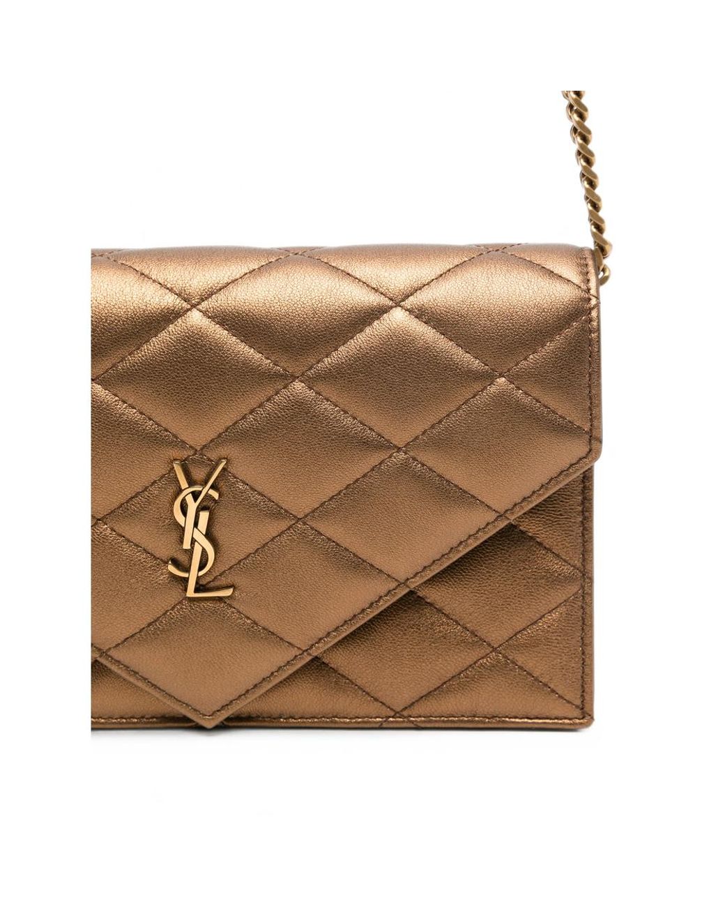 Saint Laurent Natural Paris Chain Wallet