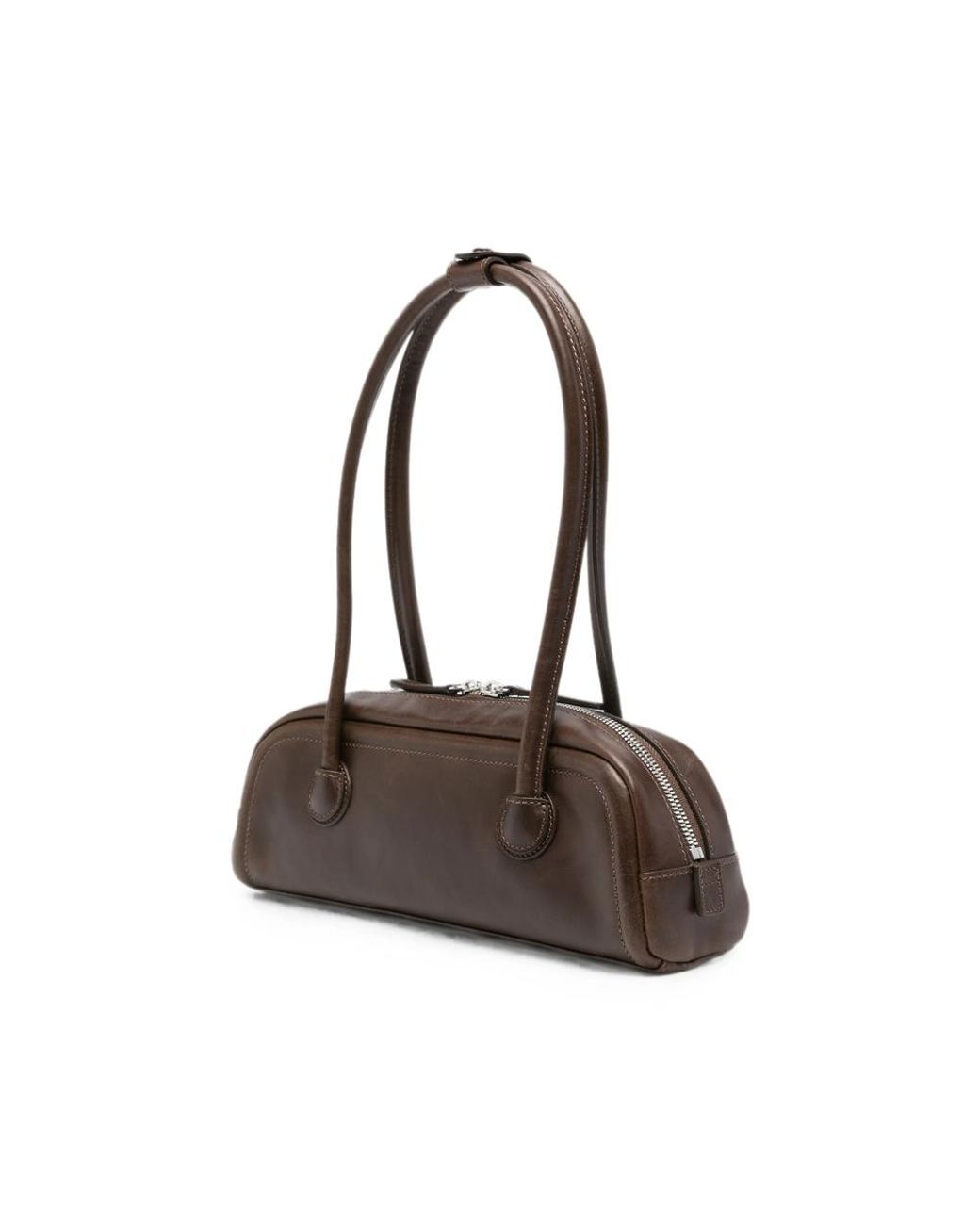 MARGE SHERWOOD Brown Soft Boston Ew Leather Tote Bag