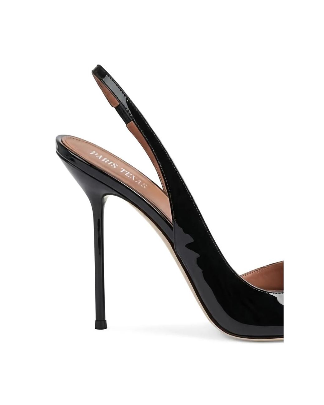 Paris Texas Black Slingback Open-Toe Pumps