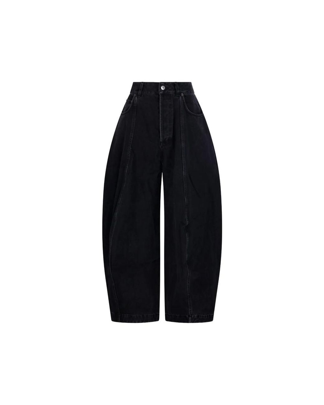 LAMRONS Black Barrel-Leg Jeans