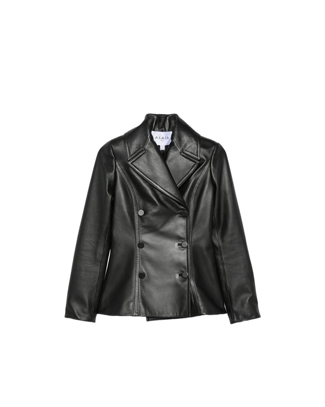 Alaïa Black Double-Breasted Leather Jacket