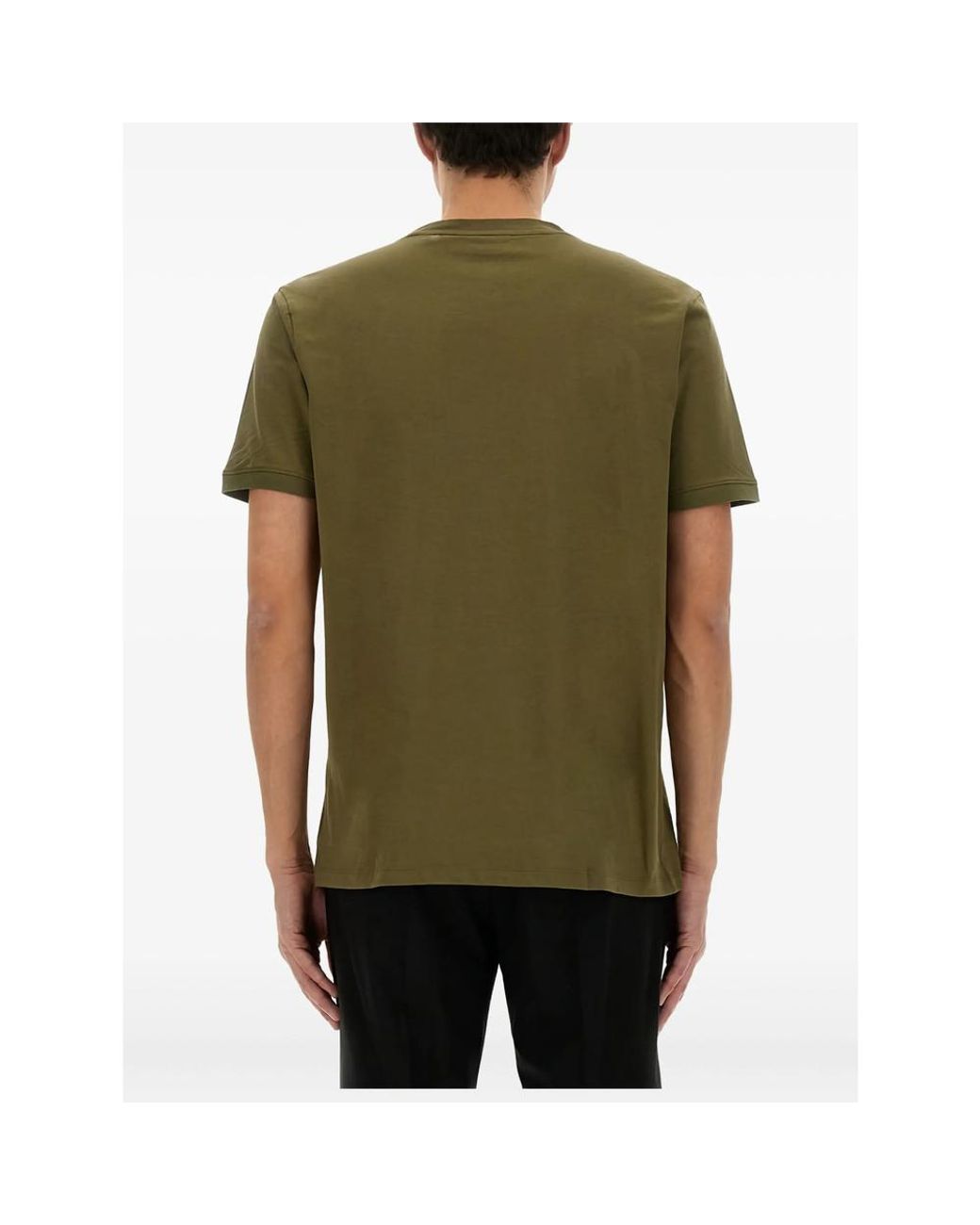 HUGO Green T-Shirt With Logo Patch for men