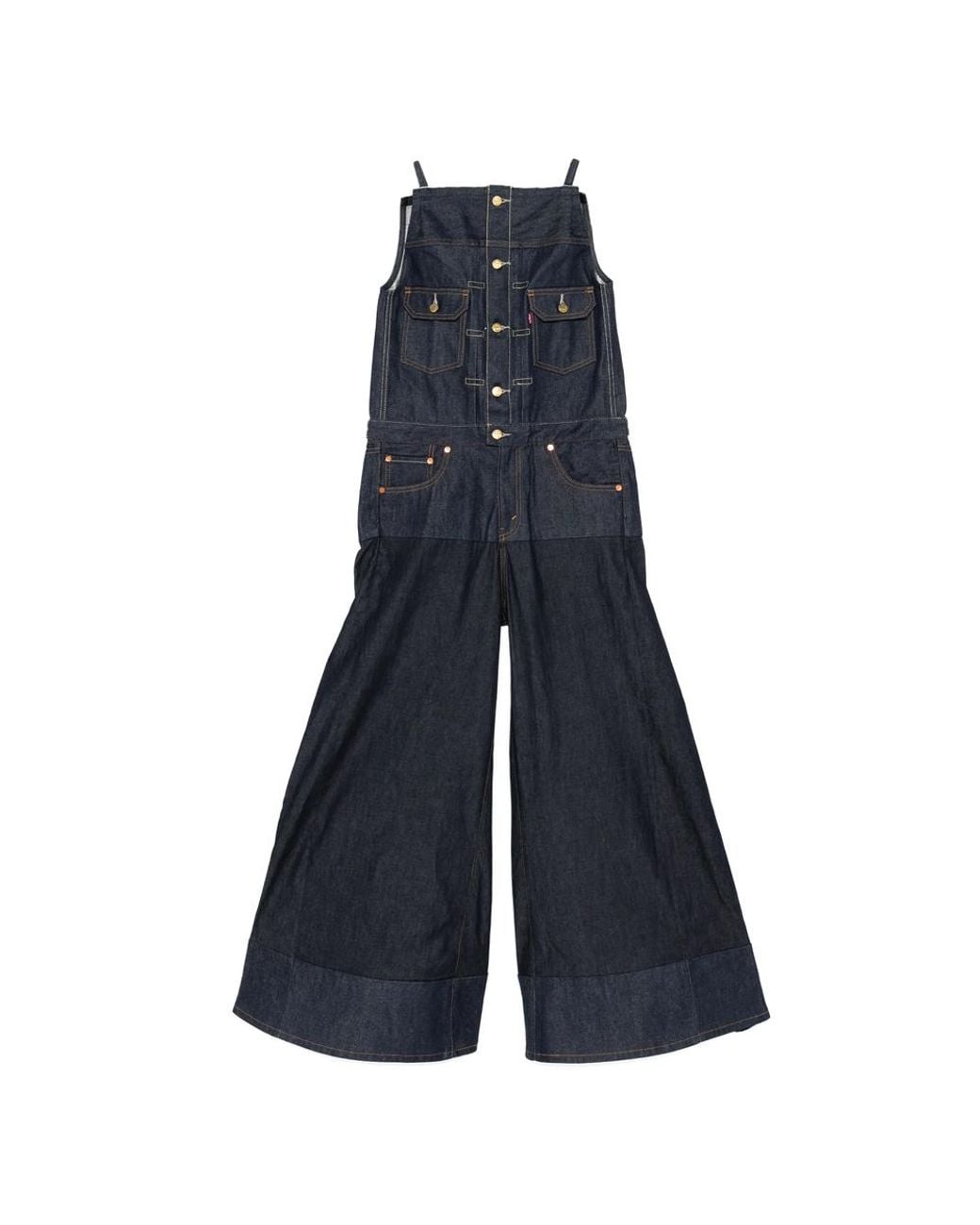 Levi's x Sacai Denim Wide-Leg Jumpsuit in Blue | Lyst