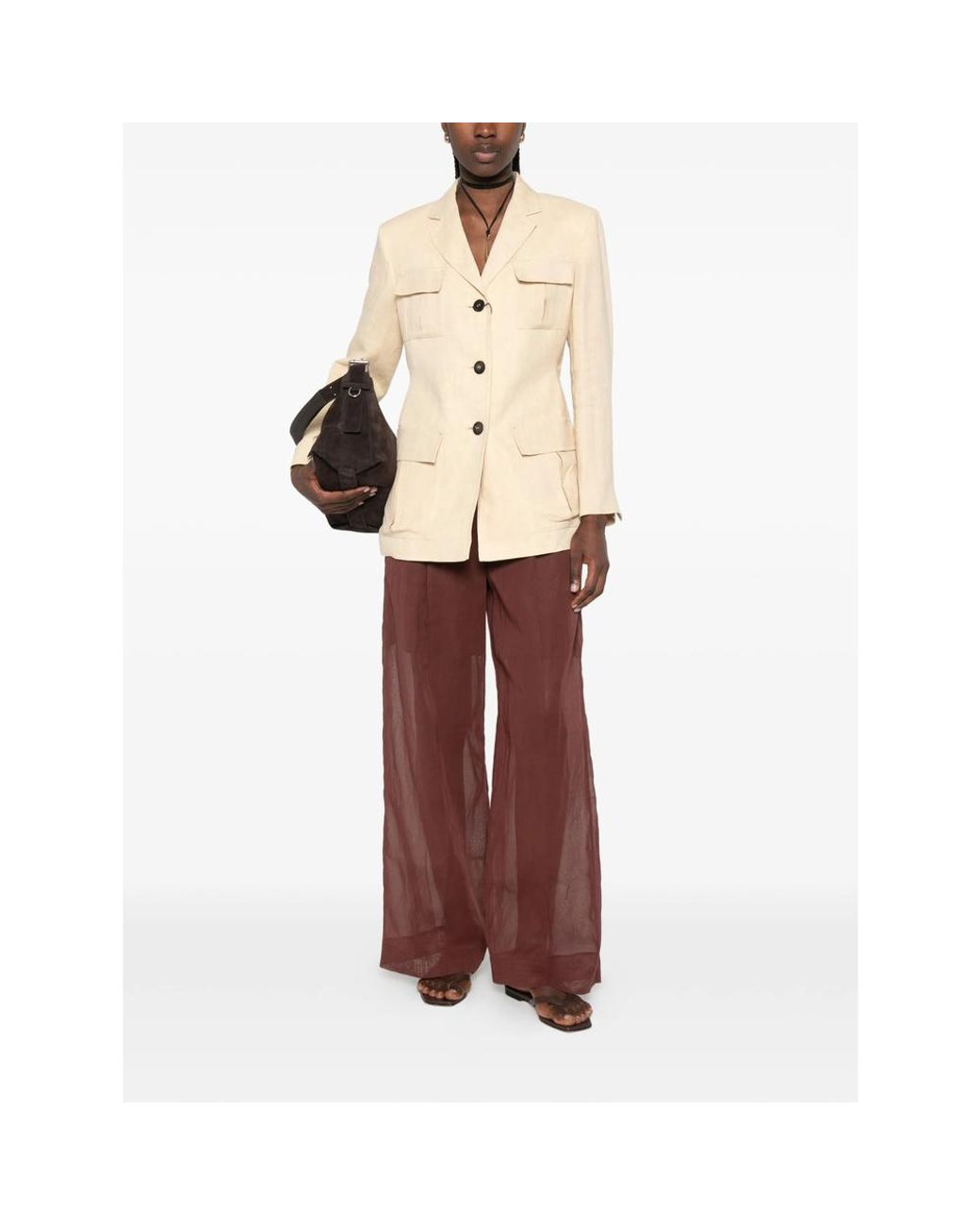 Max Mara Natural Buttoned Jacket