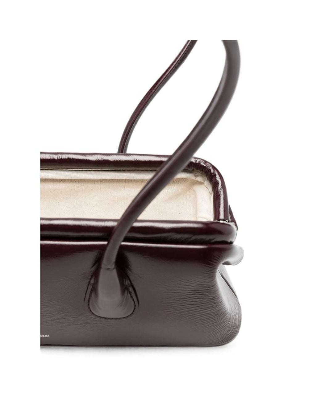 OSOI Brown Mini Boat Wide Leather Shoulder Bag