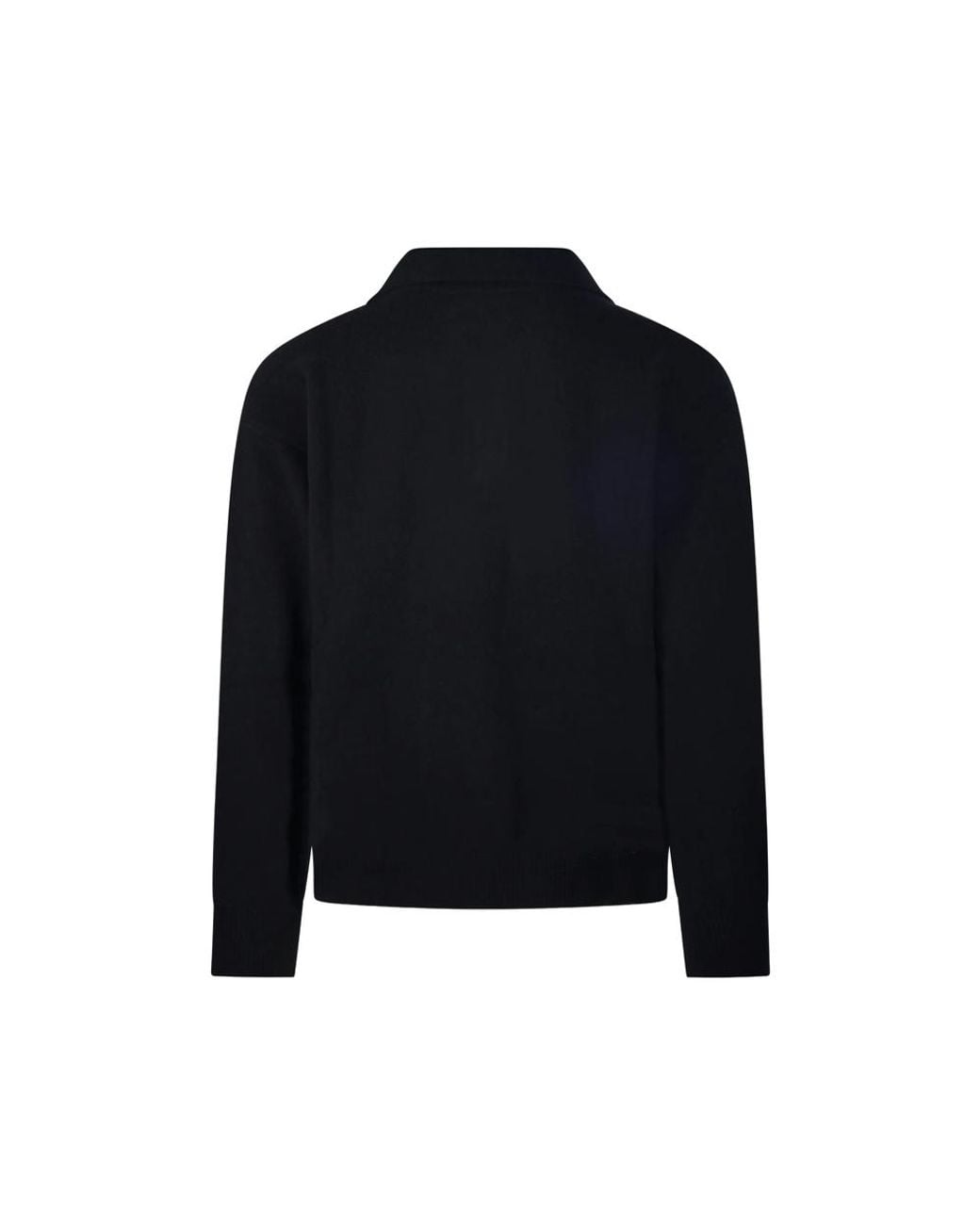 Roberto Collina Black Polo-Collar Knitted Sweater for men