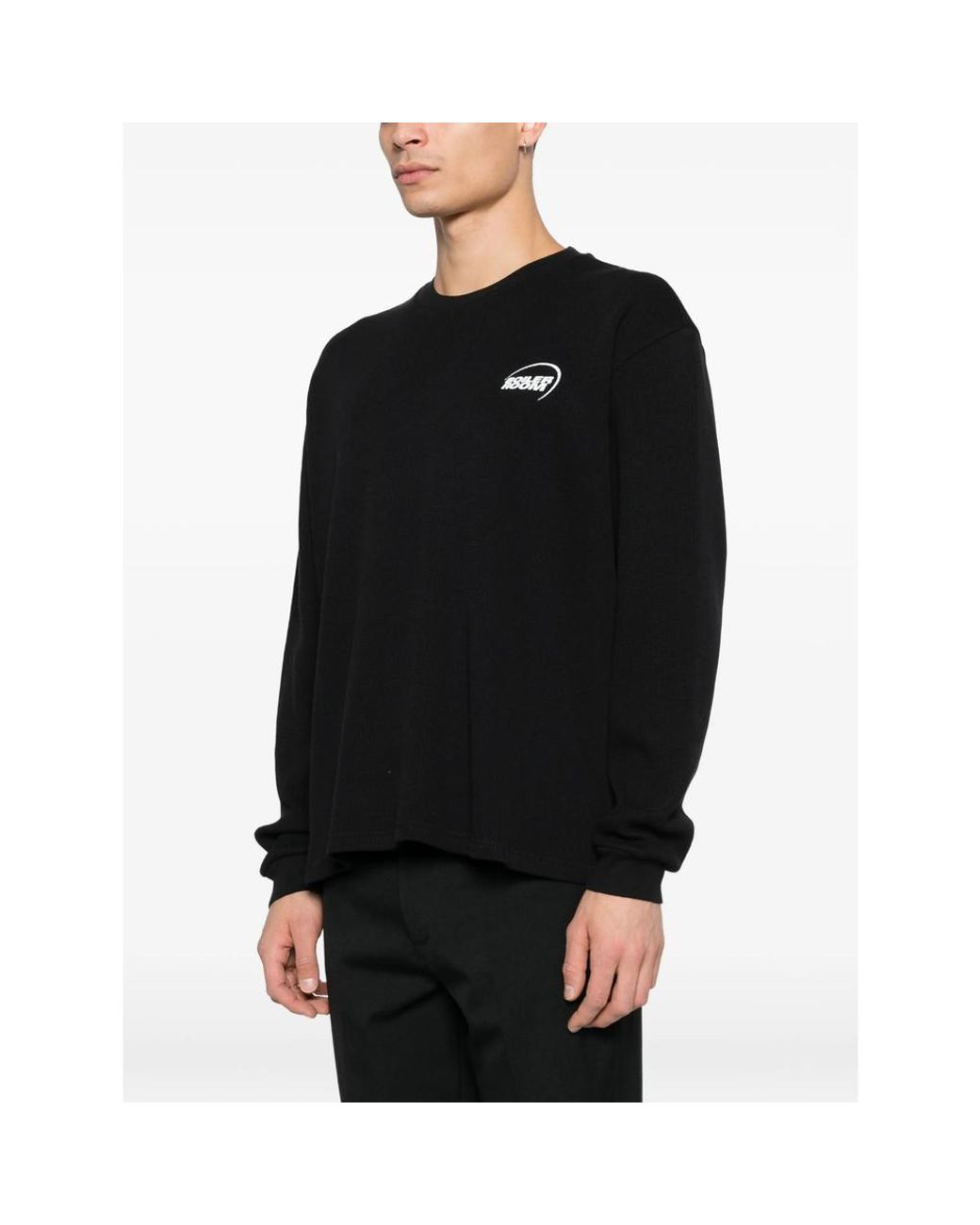 BOILER ROOM Black Ribbed Logo-Print Sweatshirt for men