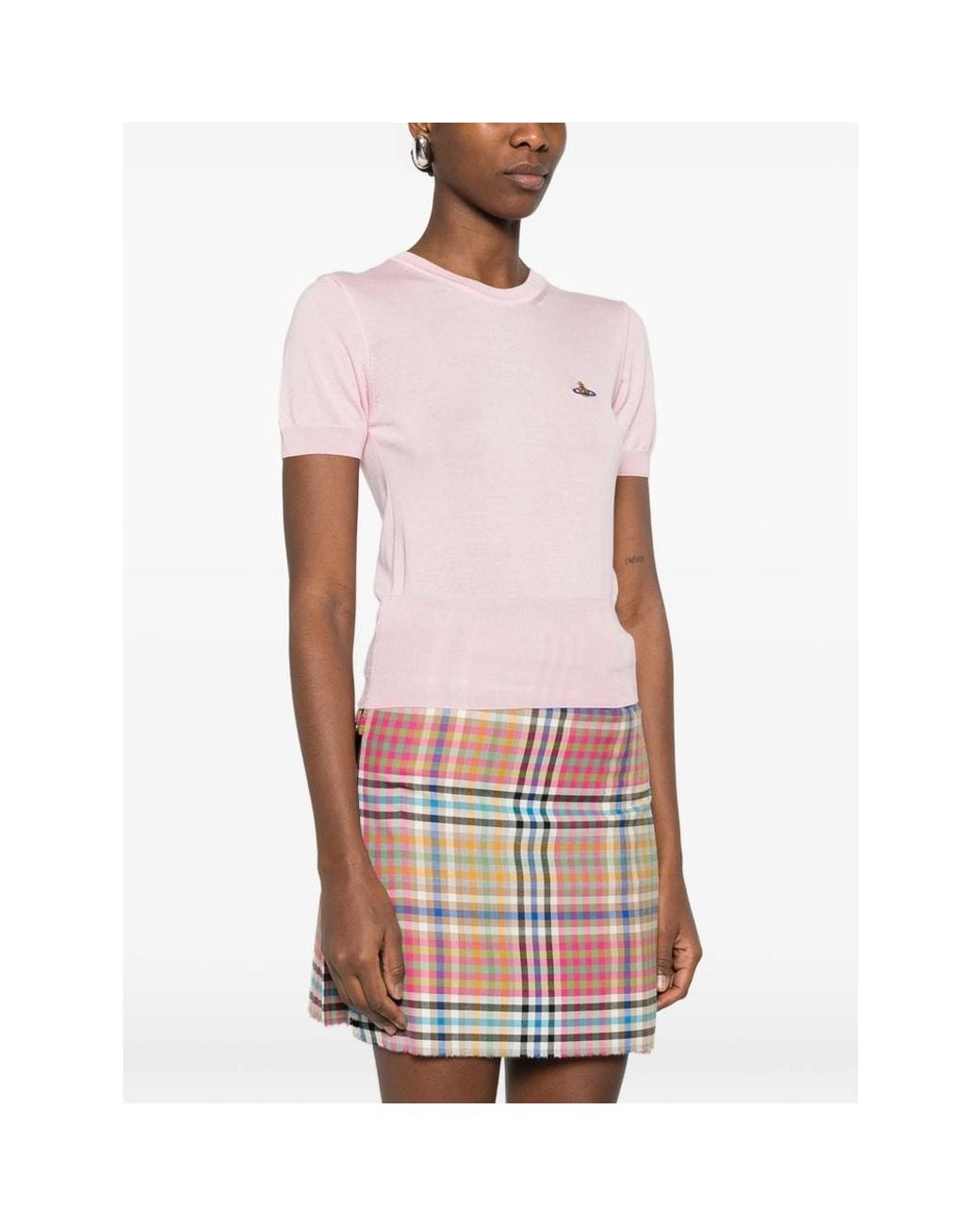 vivienne-westwood-bea-short-sleeve-sweater-in-pink-lyst