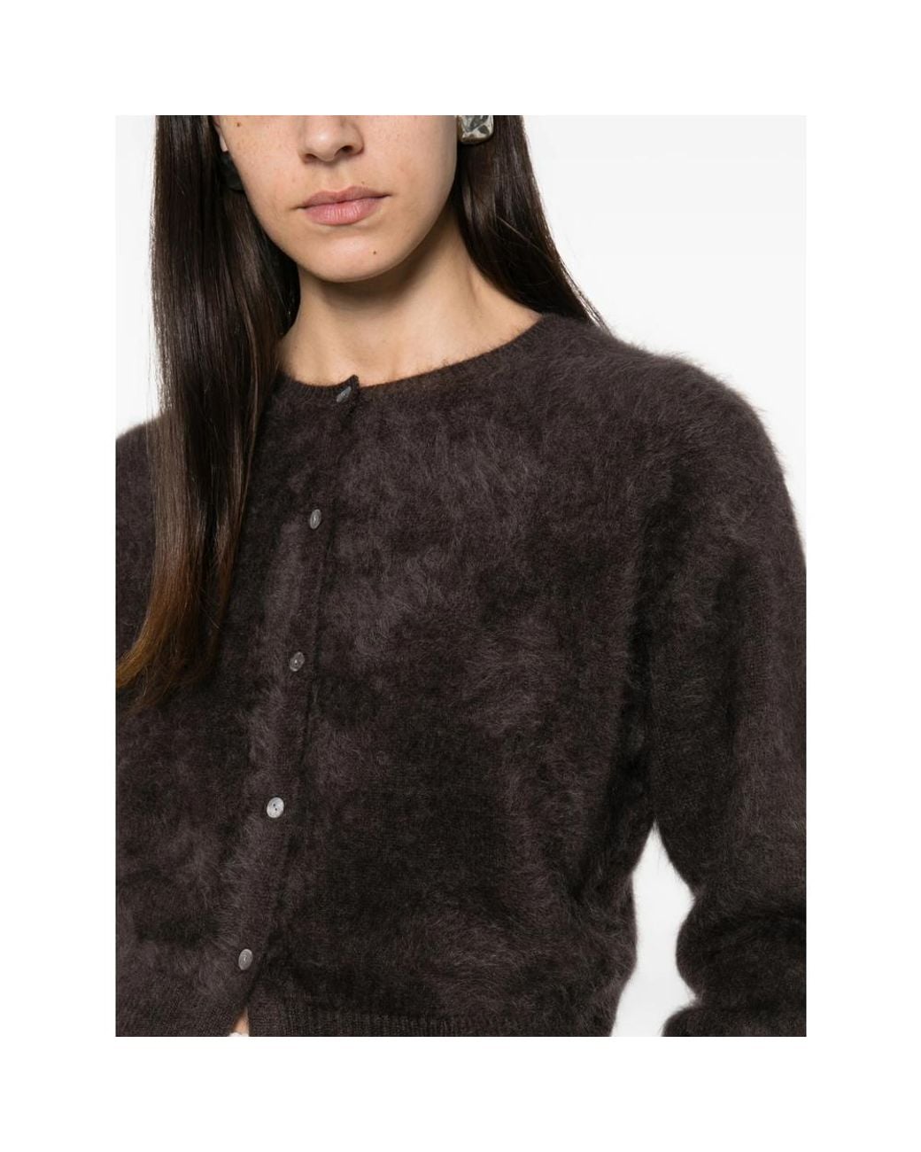 Almala Black Brushed-Knit Cardigan