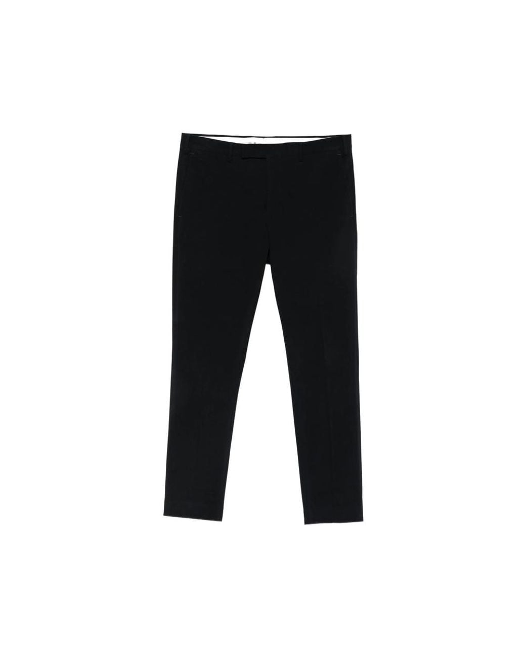 PT Torino Black Logo-Plaque Tailored Trousers for men