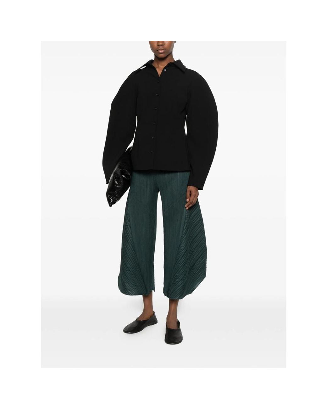Pleats Please Issey Miyake Green Pleated Trousers